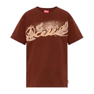 Diesel Tops, Dames, Bruin, XS, Katoen, T-Normy-Aa 3 T-Shirt