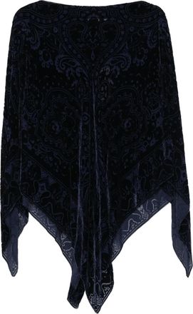 Etro Poncho con stampa paisley - Blu
