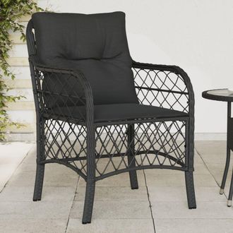 vidaXL Vidaxl - Sillones De Jard&iacute;n Con Cojines 2 Uds Rat&aacute;n Sint&eacute;tico Negro