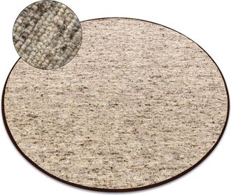 RugsX Rugsx - nepal 2100 circle sand, beige carpet - woolen, double-sided, natural beige round 120 cm