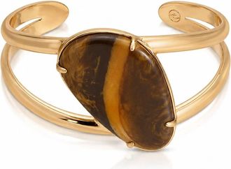 Ettika Womens Desert Tide Cuff In Tigers Eye