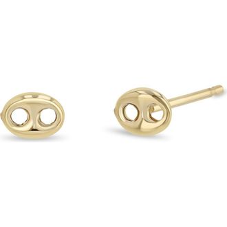 Zo&euml; Chicco Mariner Link Stud Earrings in 14K Yellow Gold at Nordstrom