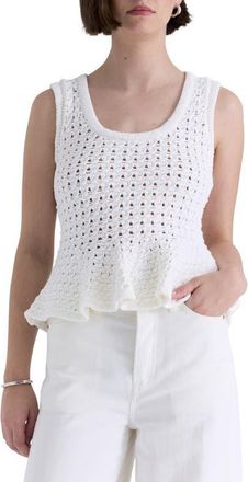 Pistola Denim Anna Peplum Sweater in White at Nordstrom, Size X-Large