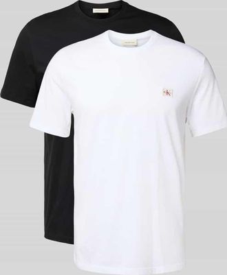 Calvin Klein Jeans T-Shirt mit Label-Detail im 2er-Pack in Black, Größe XXL
