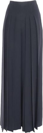 Alberta Ferretti Pantalone - Dames - Wijde Broeken - Zwart - M - Leer - Broeken