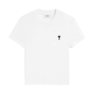 Ami T-Shirts, female, White, XS, White T-shirts and Polos with Embroidery