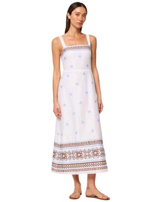 Misa Aria Dress In Embroidered Cotton