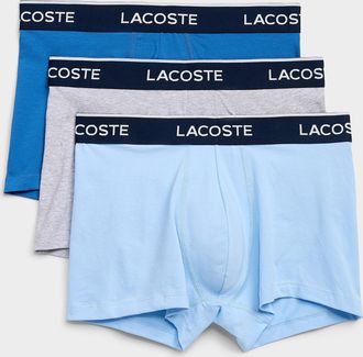 Lacoste Mens 3 navy-waist boxer briefs Cotton Stretch 3-pack