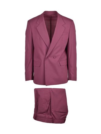 Mars&eacute;m Red Virgin Wool Polyester Elastane Men Suit