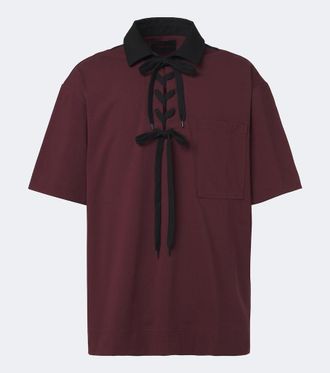 Simone Rocha Lace-up cotton polo shirt