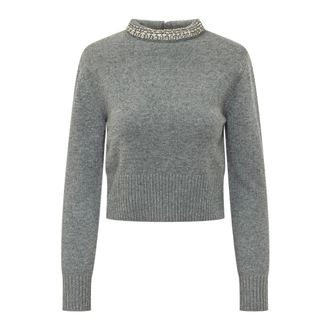 Pinko Berlino Pull Blend - female - PINKO - Round-neck Knitwear - Gray - XS - Knitwear