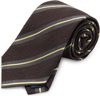 Mango Combined Stripe Tie in Brown at Nordstrom