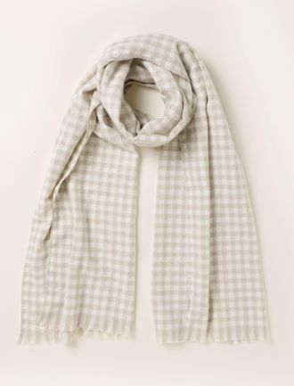 Fat Face FatFace Ivory Gingham Scarf
