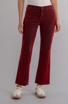Kut from the Kloth Kelsey Fab Ab Raw Hem Ankle Flare Jeans in Red at Nordstrom, Size 12