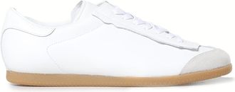 Maison Margiela Womens Low Featherlight Leather And Suede Sneakers In White
