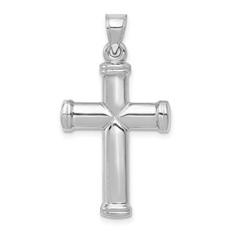 Diamond2Deal 14k White Gold Polished Cross Pendant