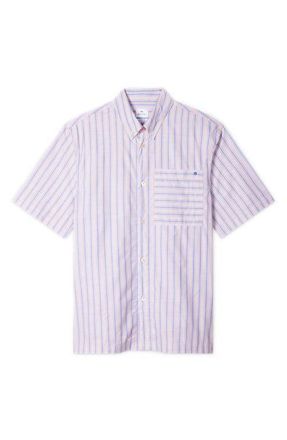 Paul Smith Casual Fit Stripe Cotton Camp Shirt in Medium Beige at Nordstrom, Size Xx-Large