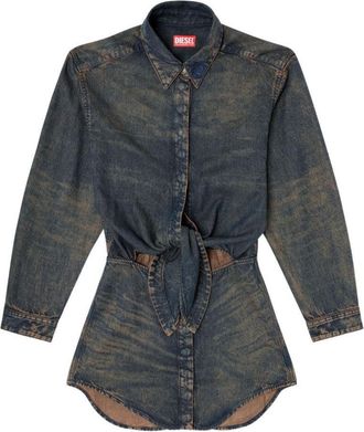 Diesel Denim-Inspired Mini Dress With Button-Down Front