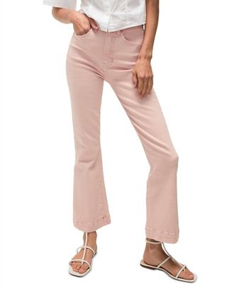 Veronica Beard Carson High Rise Ankle Flare Jean In Stoned Pink Shell