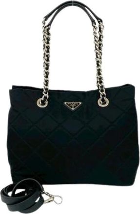 Prada Pre-owned Tote Bags, female, Black, Size: ONE SIZE Pre-owned Vintage Tote Bag