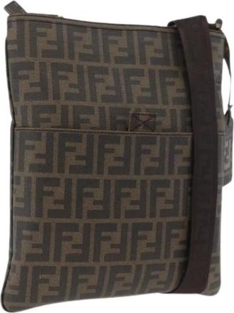 Fendi Pre-owned Vintage PVC Lederen Schoudertas - Dames - Vintage Schoudertas - Bruin - ONE Size - Leer - Vintage
