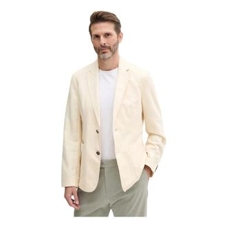 Benetton Slim Fit Blazer in Linen Blend - Heren - Blazers - Beige - S - Linnen - Jassen