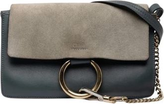 Chlo&eacute; Pre-owned Faye Crossbody - Dames - Vintage Schoudertas - Grijs - ONE Size - Leer - Vintage