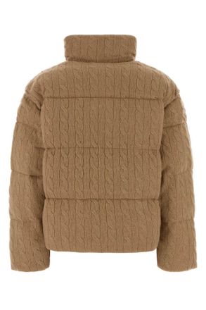 Polo Ralph Lauren Cable-Knit Wool-Blend Padded Puffer Jacket - Beige