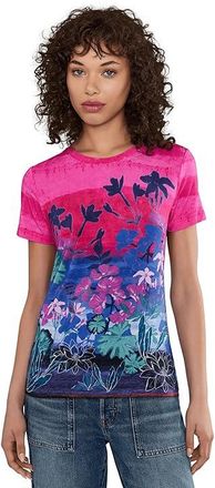 Johnny Was The Janie Favorite Fitted Short Sleeve Tee- Lavand Womens Clothing Lavandula Scarf : 2XL, Rayon/Spandex