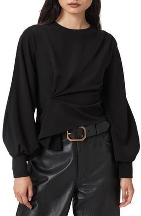 AllSaints Klara Twist Split Sleeve Top in Black at Nordstrom Rack, Size X-Small