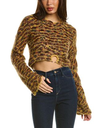 Sea NY Sea Ny Skye Crochet Mohair & Wool-Blend Sweater