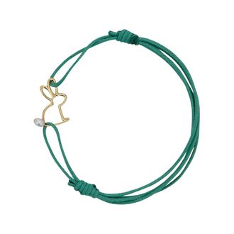 Aliita Conejito Perla Cord Bracelet - Dames - Armbanden - Groen - ONE Size - Katoen - Accessoires