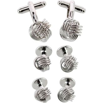 Trafalgar Store Kenneth Knot Formal Set in Silver at Nordstrom