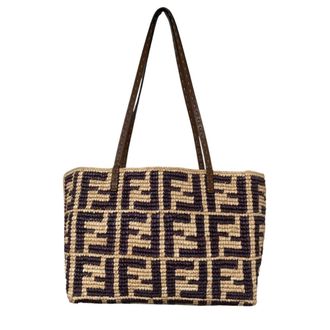 Fendi Brown Raffia Tote Bag (Pre-Owned)