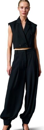 Day Birger Et Mikkelsen Marnie Cropped Gabardine Waistcoat in Black at Nordstrom, Size 10