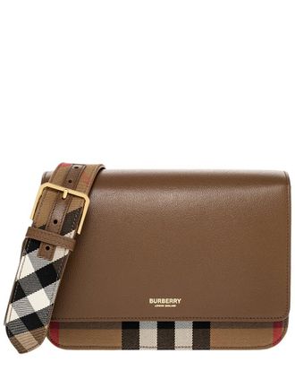 Burberry Mackford House Check Canvas & Leather Crossbody