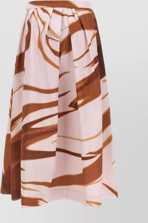 Dries Van Noten high waist pleated midi skirt with abstract print