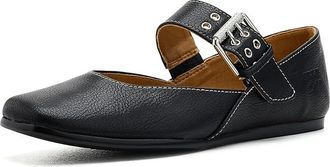Frye and Co. Elvie Double Prong Mary Jane Womens Dress Flat Shoes Black : 6.5 M