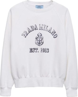 Prada Mujer, Sudaderas, Blanco, Talla: M