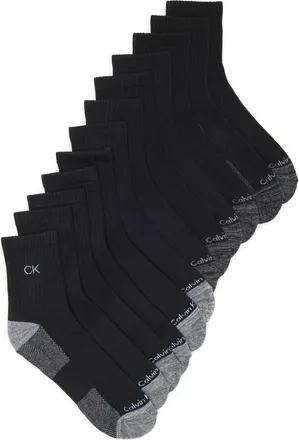 Calvin Klein 6-Pack Cushion High Quarter Socks in Black at Nordstrom Rack