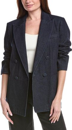 Reiss Maya Double-Breasted Denim Blazer