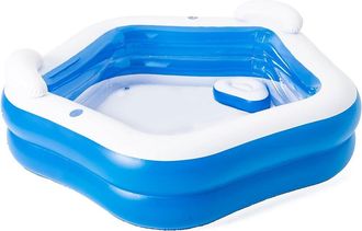 Trade Shop Trade Shop - Piscina Inflable De Combustible 213 X 207 X 69 Cm Con Almohadas De Tazas De Taza