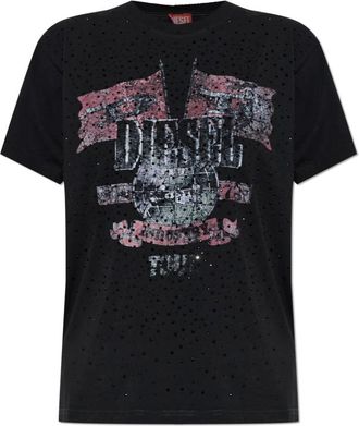 Diesel T-Marly T-shirt - Dames - T-shirts - Zwart - M - Katoen - Tops