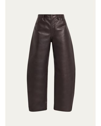 Nili Lotan Tribeca Leather Wide-Leg Pants