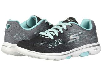 Skechers Go Walk 5 - Alive Womens Shoes Black/Aqua : 5.5 B - Medium, Textile