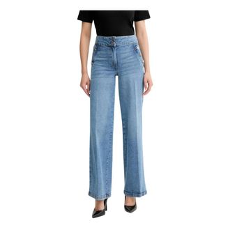 Silvian Heach Binno Flared Jeans - Dames - Jeans - Blauw - Maat: W29 Katoen