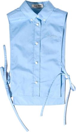 Miu Miu Tie Side Sleeveless Shirt