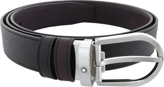 Montblanc Sartorial Leather Horseshoe Buckle Reversible Belt