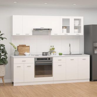 Berkfield Home 8 Piece Kitchen Cabinet Set White Engineered Wood