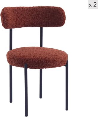 Nordlys Set 2 sillas con patas de acero en terracota